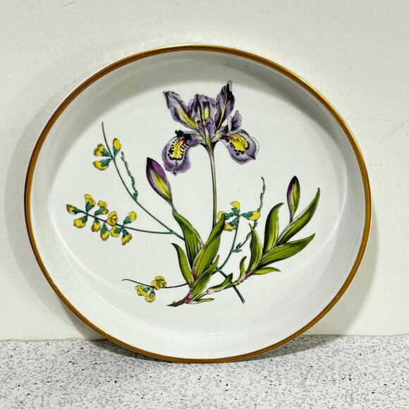 Spode stafford flowers tart baking dish iris & sphaerolibium 7" quiche plate - Picture 10 of 10